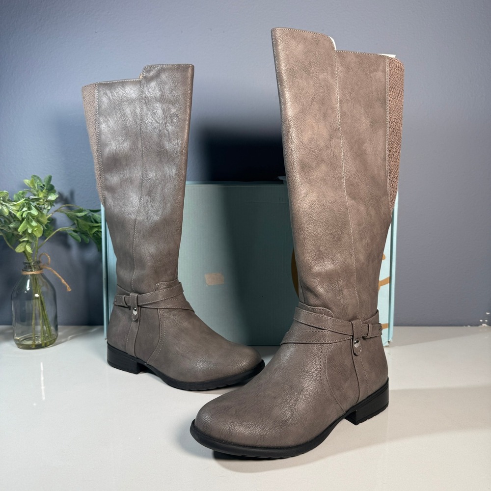 LifeStride Xtrovert Gray‎ Water Resistant Tall Riding Boots Size 6.5M
